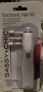 Sassy + Chic Electronic Nail Kit Manicure Pedicure Portable