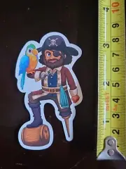 Pirate Peg Leg Hook Hand Parrot decal sticker New Cartoon Captain Morgan Rum