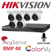 HIKVISION M SERIES NVR 8MP 4K HYBRID ColorVu KITS 2 WAY AUDIO, STROBE, SIREN