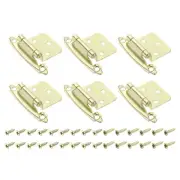 Cabinet Kitchen Inset Hinges, 6Pcs 1/2" Overlay with Screws, Golden