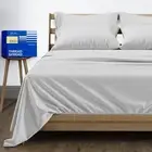 Pure King Size Cotton Bed Sheets Set (King, 1000 Thread Count) Silver Bedding...