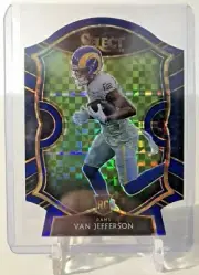 VAN JEFFERSON 2020 NFL Select Blue Checkerboard DieCut Prizm Concourse Rookie SP