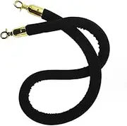 Velvet Rope with Polished Hooks， Rope Barrier Velvet Stanchion Rope with Gold Clasps Hooks, Stanchion Post Queue Line Barrier for Theater Restaurant Carpets Party(120cm/47 in)