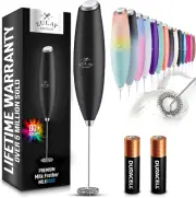 Milk Frother Wand Drink Mixer with AA Duracell Batteries- Durable Handheld Milk