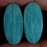 17.70 Cts Natural Amazonite Matched Pair Cabochon Gemstone For Earrings Supply