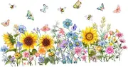 kokiya Flower Window Clings Home Decor Crafting Handmade Floral Window Stickers Wall Decals for Office Summer Birthday Glass Doors