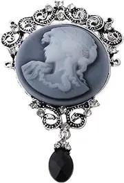 kobeIeen Brooch Elegant Antique Cameo Brooch Pin Pendant Vintage Pins Bag Clothes Lapel Pin Jewelry Decor for Women Boy Girl, 8.5x5.2cm