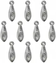 Magnoloran 10PCS Bank Sinkers Fishing Weights Sinkers Bullet Fishing Weights Lead Sinkers Drop Shot Fishing Weights Kit for Surf Fishing Pier Fishing Bank Fishing Saltwater Fishing Gear - 3/4oz(20g)