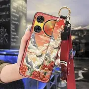 Phone Case Compatible with ZTE Nubia Music2, Lanyard for Mom Chinese Style Waterproof Back Cover Wrist Strap Ring Fashion Kickstand Silicone