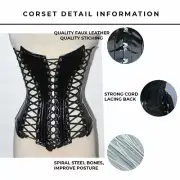 Women Gothic Steampunk Black Overbust Wedding Corset Top Waist Training Bustier