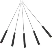 ABOOFAN 5 Pcs Colorful Handle Stainless Steel Roasting Sticks for BBQ Campfire and Bonfire Hot Dog and Marshmallow Cooking Utensils Family Friendly Grilling Tools