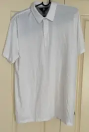 Mens Volcom White Polo Shirt Cotton Blend Size Large - Brand New