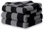 Checkered Throw Blanket - Comfortable Knit Breathable Blanket, Cozy and Warm Bla