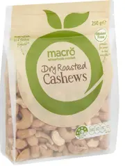 2 x Macro Dry Roasted Cashews Nuts 250g