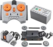 4-in-1 Train Motor Set Remote Control Kit Technical Parts, MOC Control Function Power Functions for STEM Assembled Building Block