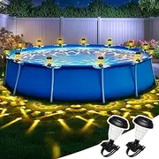 SUNCKET Solar Pool Lights for Framed Above Ground Pools, Waterproof Lights at Night Backyard Pool Accessories, RGB Color Light Solar Lights for Frame Swimming Pools, 2 Pack