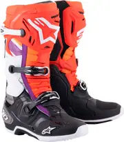 Alpinestars Tech 10, boots , color: Black/Neon-Red/Neon-Orange/White , size: 9 US
