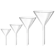 4 Pcs Glass Funnel Chemistry Lab Equipment Electroplating Funnels