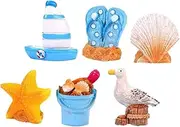 TOGEVAL 1Set Miniature Resin Sailboat Ornament Coastal Decor for Tabletop Party Durable Lightweight Decoration for Home Office Garden Mixed Designs