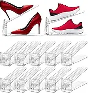 Euberla 12PACK Shoe Slots Organizer for Closet Clear Shoe Stackers for a Pair of Shoes Double Deck Shoe Rack Holder Organizers Shoe Shelf Display