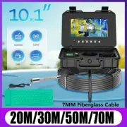 10.1" IPS Pipe Sewer Drain Inspection Camera DVR 7mm Cable Auto Self-Leveling