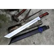 Custom Handmade Carbon Steel Blade Tanto Machete Sword | Hunting Sword Camping