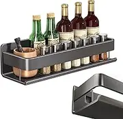 Condiment Rack - Condiment Shelf, Wall Mounted Spice Shelf | Metal Condiment Bottle Holder, Large Capacity Bottle Shelf, Bathroom Storage Shower Rack, Storage Shower Rack for Living Room, Kitchen