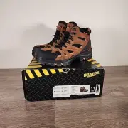 Brazos Men's Iron Force III Steel Toe Lace Up Leather Work Boots 11D Waterproof
