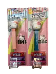 Set Of 2 Hello Kitty Pez Candy Dispensers - Pink and Blue (Namaste)- New/Sealed