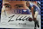 AFL Select 2003 Draft Pick Signature Timothy Walsh (W.B.) DS4 #454