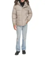 Andrew Marc Nisko Faux Fur Trimmed Hooded Bib Coat