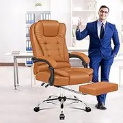 ALFORDSON Executive Office Chair with Footrest Ergonomic Swivel High Back Computer Gaming Desk Chair PU Leather Video Game Chairs