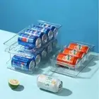 Refrigerator Beverage Organizer 2-Tier Rolling Can Storage Rack Soda Holder