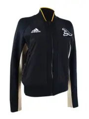 Adidas Women's Varsity Colorblocked Bomber Jacket (S, Black/Linen)
