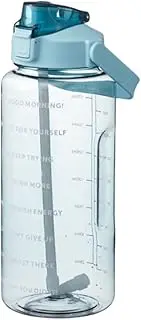 Sport Water Bottle Motivational Gym Drinks Jug Fitness Water Cup with Straw Time Marker Handle 2L Green motivational bottles