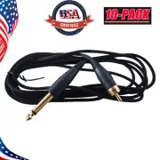 10pcs Silicone Tattoo Power Supply RCA Cord for Tattoo Machine 1.8M Long Black