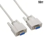 10FT DB9 9 Pin RS232 Female to Female Serial Port Null Modem Cable Cord