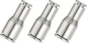 uxcell Air Line Fittings, 1/4" to 2/5" Transform Nickel-Plated Brass Push to Connect Quick Connect Pipeline Hose Connector Replace Repair Kit for Air Compressor Pneumatic System, 3 Pcs