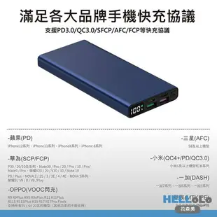 HERO 行動電源 輕薄 大容量 全協議10000MAH PD 快充行動充 蘋果 QC3.0 OPPO VOOC 閃充