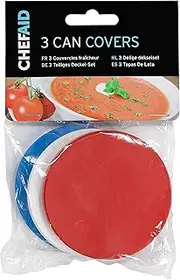 Chef Aid Standard Tin Can Covers, Set of 3 Can Covers, Perfect for Sealing and Keep remaining Content Fresh After Being Opened, Ideal for use with Pet Food