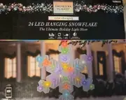 Gemmy Orchestra of Lights 24 Light Color-Changing Hanging Snowflake LED - NEW