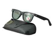 Ray-Ban Sunglasses RB2140 Original Wayfarer 50mm Unisex Black Frame Green Lenses