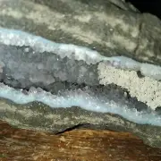 Large Indian Amethyst Chalcedony Crystal Geode Approx 3lb 3.9oz, 8.5in x 4in