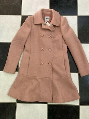 NWT 100% AUTH Moschino Cheap & Chic Pale Pink Wool Peplum Coat Sz 8