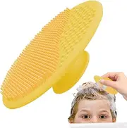 Baby Head Scrubber - Baby Bath Hair Brush - Soft Silicone Scalp Massage Comb with Suction Cup, Washing Comb for Boys Girls