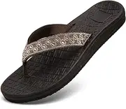 RIKANR Womens Flip Flops, Plantar Fasciitis Sandals for Flat Feet Dressy Comfortable Casual Sandals Walking with Arch Support Thong Flip Flops Beach Sandals Summer