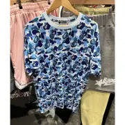A Bathing Ape BAPE ABC Camo Blue Relax T-Shirt Tee Size Medium New With Tags