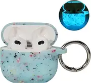 [Vonzuda] for Apple AirPods Pro 2 Case, Soft Liquid Silicone Nightglow Full-Body Protective Case Cover with Keychain for AirPods Pro 2nd Generation (Nightglow Blue)