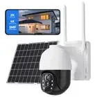 Solar Security Cameras Wireless Outdoor - PTZ 360° Solar WiFi Camera with PIR...