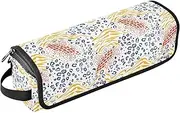 [sanluoli] Hot Hair Tools Travel Bag with Iron Mat Portable Hair Styling Tool Organizer Playful Bizarre White
